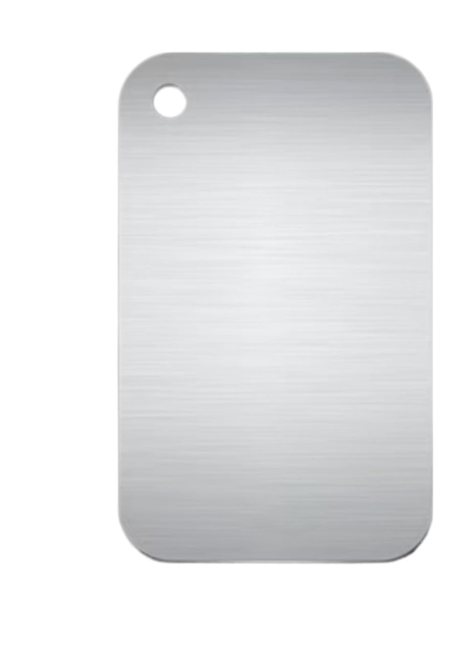 Planche a decouper inox 29x20cm en acier inoxydable 304 epais double face pour cuisine