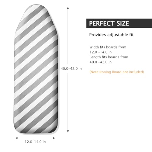 SheeChung Over The Door Ironing Board Cover 14x42 Inch,Thick Iron Covers with Fastener Straps & Pull Bungee Cord,Durable 3 Layers Scorch & Stain Resistant Padded Door Ironing Board Cover by SheeChung - Image 2