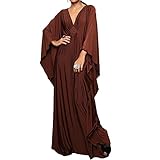 【Design】: Lose Pareos Strandkleider für Damen,Tropisches und sexy Design mit langem Kleid, V-Ausschnitt , offene Seiten für einfaches Anziehen, eine perfekte Ergänzung für jede Damengarderobe.
