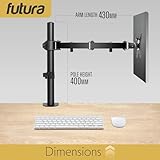 Futura Single Monitor Arm Desk Mount, Adjustable Stand for 13-32 Inch Screens, Fits VESA 75x75 & 100x100mm, Holds Up to 8kg, Full Motion Tilt Swivel Rotation & Ergonomic Desk Clamp Monitor Mount - Image 8