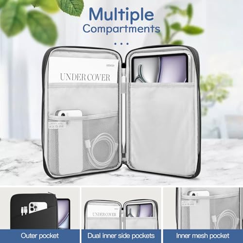 Image of Dadanism 13 Inch Tablet Sleeve Bag Carrying Case for iPad Pro 13 inch M5 /M4 2025 /2024, iPad Air 13 inch M4 /M3 2026 /2025, iPad Pro 12.9 inch, Galaxy Tab S10+ /S9 FE+ /S9+ 12.4 inch, Remarkable Paper Pro 11.8 inch, Black