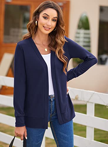 Image of Womens Casual Lightweight Long Sleeve Cardigan Flowy Soft Open Front Knit Cardigan Sweaters