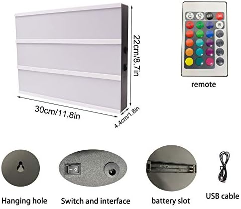 ENUOLI 16 Color Changing A4 Cinematic Light Box with 249 Letters 6*AA Battery/USB Operated LED Light Sign Box with Remote Control Cinematic Letter Box Light up Message Board for Christmas Party Decor