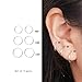 3 Pairs Sterling Silver Small Endless Hoop Earrings Set, Unisex Cartilage Earrings Nose Lip Rings Body Piercing Jewelry 8MM,10MM,12MM