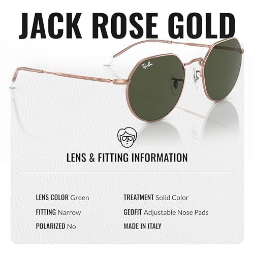 Ray-Ban RB3565 JACK ROSE GOLD Square-Round Shaped Sunglasses for Men & Women with Official RAYBAN Eyewear Kit4