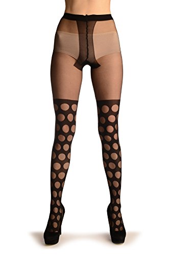 LissKiss Black With Large Dots Faux Stockigns - Pantyhose (Tights)3