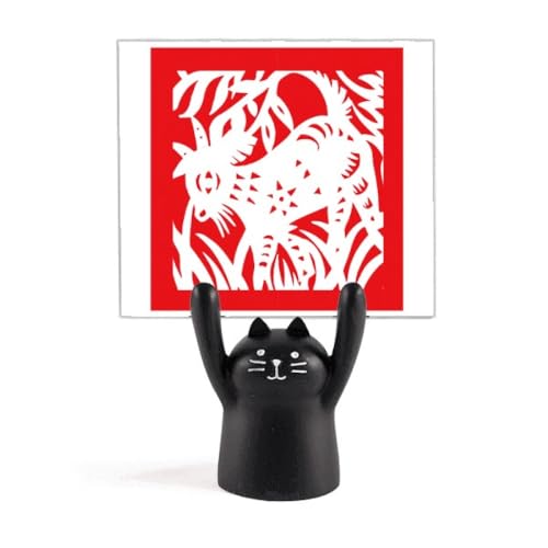 Porte-mémo papier mouton et chat noir pour organiser votre bureau