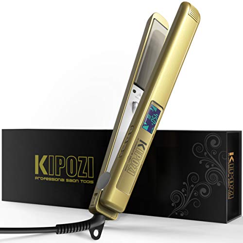 KIPOZI Hair Straightener Titanium Flat Iron 450℉ Salon High Heat Anti Frizz LCD