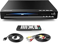 DBPOWER DVD Player for TV, DVD Players with HDMI & AV Cable, Full HD 1080P All-Region Free DVD CD MP3 Player with Remote Control, USB Port (non blueray)