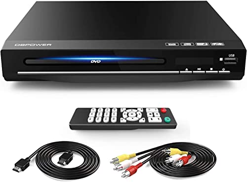 DBPOWER DVD Player for TV DVD Players with HDMI & AV Cable Full HD 1080P All-Region Free DVD CD MP3 Player with Remote Control USB Port (non blueray)