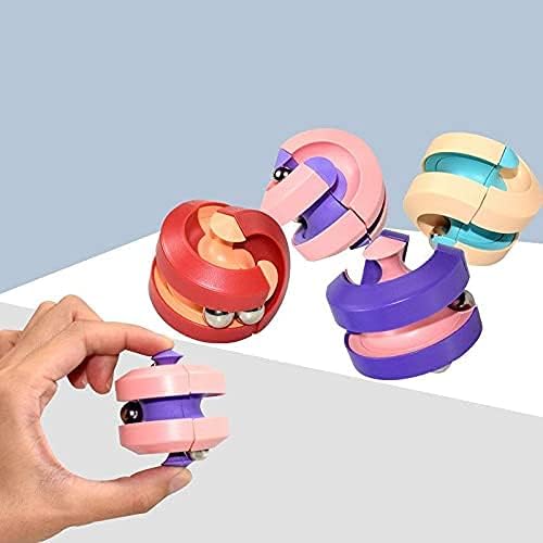 TOYSM Anti-Stress Fidget Toy Cube Rotating Marble Track for Autism Anxiety Relief Focus Toys Stress Relief Fidget Sensory Toys for All Age Stress Relief Toy Cube Disk Finger Top Cube Toy(Multi Color)