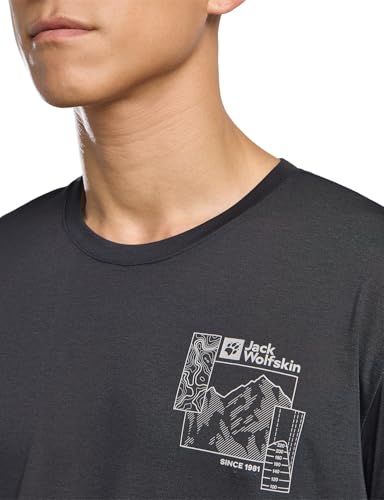 Jack Wolfskin Herren Vonnan Graphic M T-Shirt, Explore Phantom, L EU