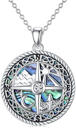 Mushroom/Dragon/Phoenix/Lighthouse/Viking Compass/Viking Thor Hammer Necklace Sterling Silver Crystal Celtic Moon Mushroom Jewellery Gifts For Women Pendant