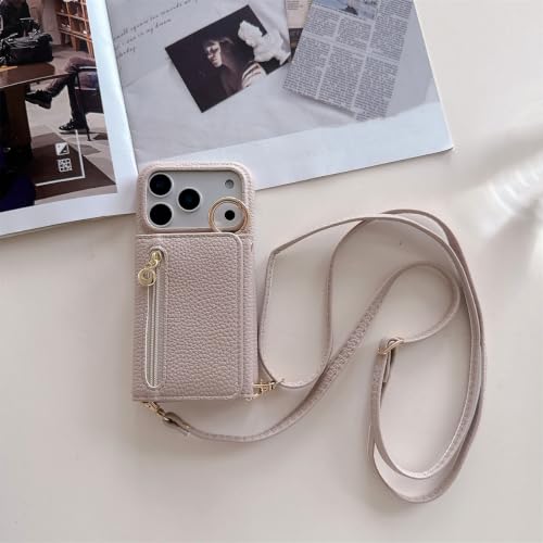 Étui portefeuille iPhone 13 Pro kaki avec porte-cartes et anneau
