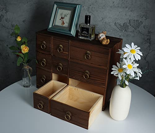 1Pcs Traditional Solid Wood Small Chinese Medicine Cabinet L Vintage And Retro Look With Great Storage Apothecary Drawer Herbal Dresser L Great For Modern Gear | No Assembly Required(Brown) #TOP3