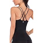 RUNNING GIRL Yoga Tank Tops for Women Built in Shelf Bra B/C Cups Strappy Back Activewear Workout Compression Tops
