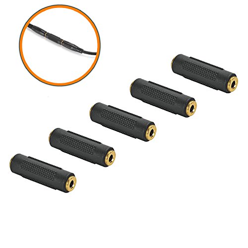 3.5mm F/F Stereo Coupler - 5 Pack Gold Plated 3.5mm Stereo Jack Female