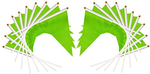 25 Pack Green Pennant Flags Small Mini Hand Held Solid Color Pennant Diy Graffiti Flags On Sticks,Party Events Celebration,School,Grand Opening,Kids Birthday,Sports Clubs,Flower Pot (Green) #TOP3