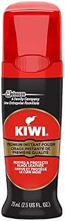 KIWI Instant Shine & Protect Liquid Shoe Polish, Black, 1 Bottle with Sponge