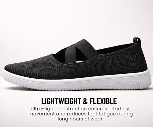 Image of Kraasa Ballet Flats Bellies for Women, Walking Flat Shoes for Woman, Lightweight Elastic Fit and Comfort, Ballerina for Ladies and Girls