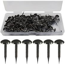 100 PCS Mini Upholstery Tacks, 8mm x 20mm Upholstery Furniture Nails with Threaded Leg for Sofa, Bed, Message Board, and Photo WallsBlack