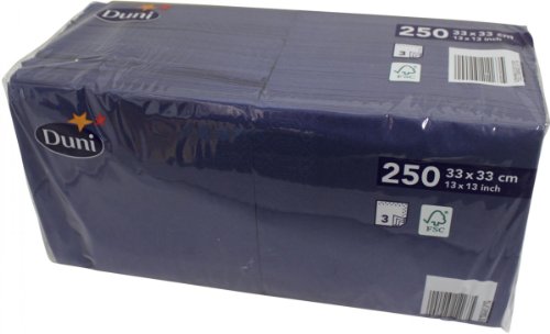 Duni Servietten 33 x 33 cm 1/4 F 3-lagig, dunkelblau