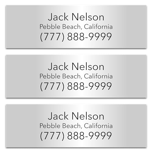 Personalized Golf Club Name Labels (30 Labels) - Custom Waterproof Name Stickers for Golf Clubs (Silver with Black Text)