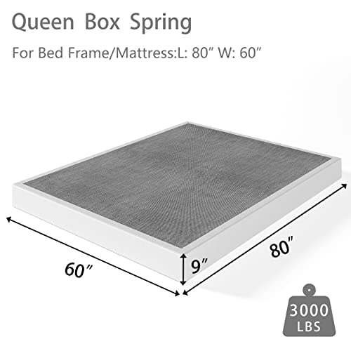 Aardhen 9 Inch High Profile Queen Box Spring Strong Metal Frame Mattress Foundation, Quiet Noise-Free,Easy Assembly, 3000Lbs Max Weight Capacity #TOP2