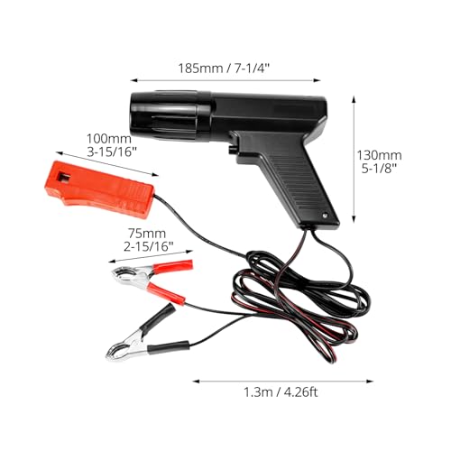 QWORK® Zündlichtpistole Stroboskoplampe, Zündzeitpunktpistole 12V, für Auto, Dampfschiff, Motorrad