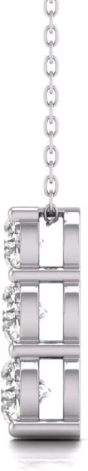 TimeLess Classics 1/4 to 2 Carat TW Graduated Lab Grown Three Stone Pendant Available in 14K White and Yellow Gold - A Ideal Gift For Her