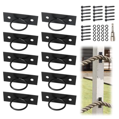 Anneaux pour corde de chanvre noirs parfaits pour balustrade de terrasse