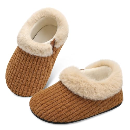 Centipede Demon Toddler Slippers – Slip-On Lightweight Furry Sock Shoes for Boys & Girls, Indoor/Outdoor Warm Walking Shoes (Size 8-8.5)