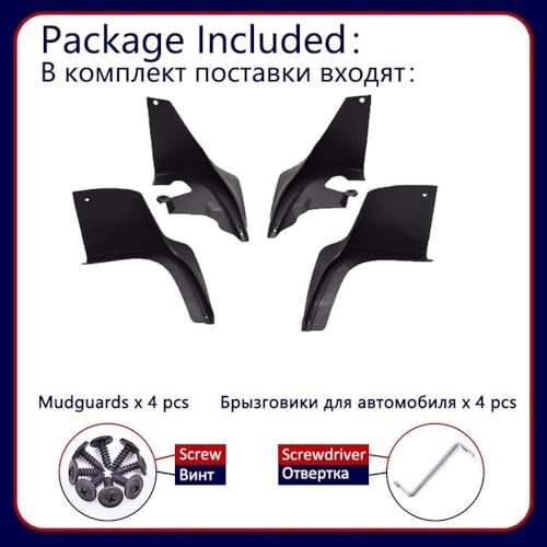 Bavettes pour Tesla Model 3 (2017-2022) : lot de 4 protections indispensables avant et arrière