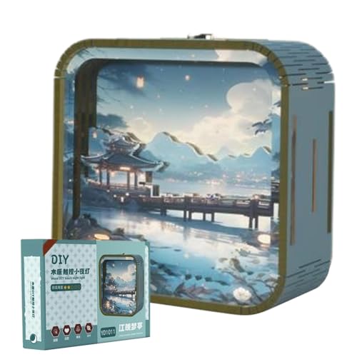 Wood Puzzle Light, Art Lamp Craft Kits, Novelty Lamp for Women and Kids, Home Decorations for Bedroom and Living Room, Unique Decorative Puzzle Lamp, Creative Lighting Design for Kids and Adults