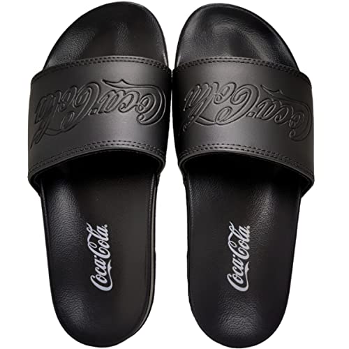 Sandálias Coca Cola, Slide Groove, Masculino, Preto/Preto, 40