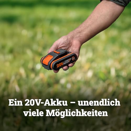 WORX WG869E.9 Universal Akku Streuer 20V, 5 m Streubreite, 3,3 L Tank, bis 550 m² Reichweite pro Füllung, einstellbare Streumenge, für Dünger & Streusalz, ohne Akku & Ladegerät