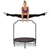 ARCTICSCORPION 40' Mini Trampoline, Small Trampoline for Kids Adults, Foldable Fitness Rebounder with Safety Foam Handle Indoor Body Fitness Training Workouts Capacity 350LBS