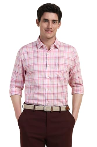 Image of Allen Solly Men's Cotton Checkered Slim Fit Shirt
