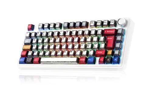 AULA F75 Teclado Gamer,75% Teclado Mecanico Sem Fio 4000mAh Cor Em Comic