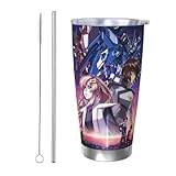 機動戦士ガンダム 車載用 マグカップ コーヒーカップ 600ml保温保冷カップ ストローと蓋付き 大容量 持ち運びに便利 そのまま飲める 可愛くておしゃれ アウトドア 釣り キャンプなどにも最適 Straw Two-piece Set