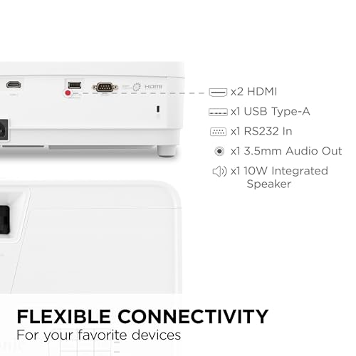 Viewsonic PX700HDH Proiettore Full Hd 1080P, 3700 Lumen Ansi, Contrasto 22.000:1, Immagine Fino A 300", Doppio Hdmi, Alimentazione Usb, Altoparlante Integrato, Per Casa, Ufficio E Aula - 7