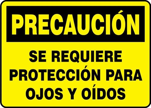 Panneau protection oreilles et yeux évitez les accidents en atelier plastique