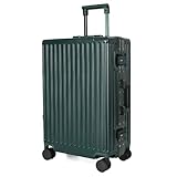 [タビトラ] スーツケース キャリーケース アルミフレーム 機内持込み TSAロック ダブルキャスター YKKファスナー 大容量 軽量 大型 耐衝撃 旅行 出張 ダークグリーンSS