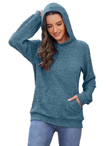 Image of Bosmeer Womens Long Sleeve Shirts Kangaroo Pocket Fashion Hoodies Pullover