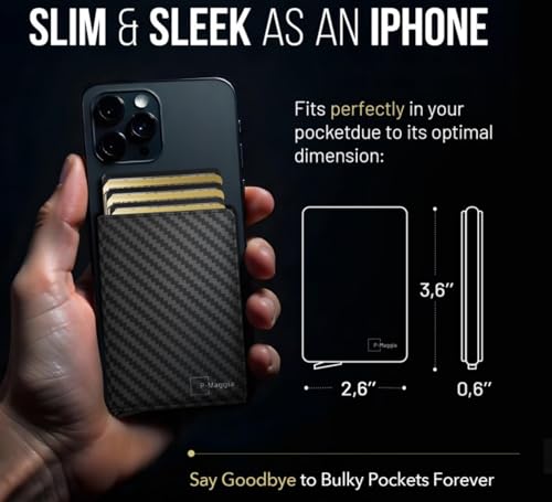 Minimalist Credit Card Holder, Slim Wallet for Men - RFID Card Holder, Stylish Mens Wallet for Security & Convenience, Front & Back Pocket Cardholder, Holds 8 Cards (Carbon)3