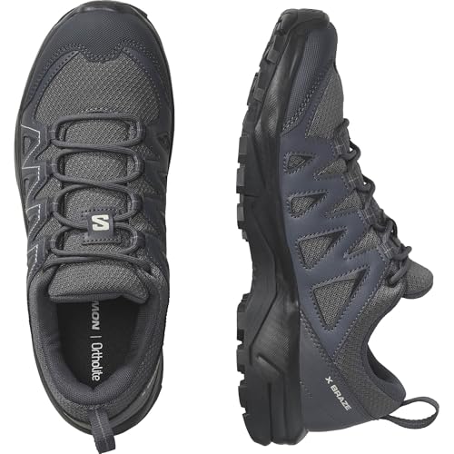 Salomon Women's X BRAZE Hiking Shoes for Women, Pewter / Ebony / Rainy Day,7.5