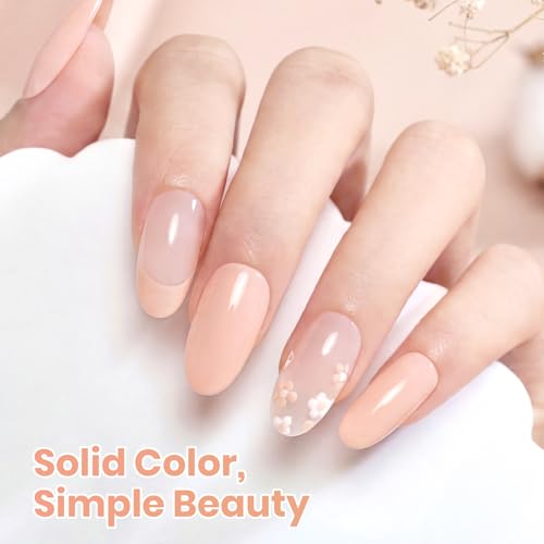 Image of Beetles Coral Pink Gel Polish - Honey Drift Full Size 15ML /0.51Fl Oz, Hema Free Coral Pink Gel Nail Polish, Soak Off UV LED Lamp Bright Holiday Nails Art, Manicure Salon DIY Nails