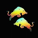 JIFENLI Voiture Classique Autocollant Red Jumping Bull Pvc Décalcomanies Moto Auto Accessoires Autocollant Réfléchissant, 18Cm * 16Cm