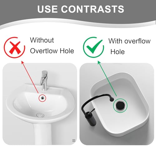 Bonde Lavabo Salle de Bain, Bonde de Lavabo Universel, Bonde Clic Clac pour Évier et Lavabo (Noir Mat) – vue 4