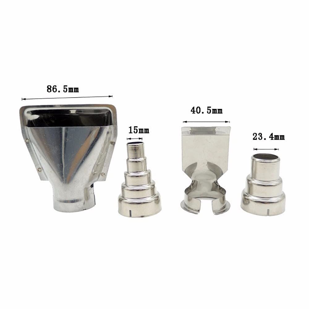 Kit di ugelli per pistola termica in acciaio inox, 4 pezzi, mini pistola termica senza fili, pistola termica per rimuovere la vernice, pistola termica per resina